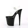 Pleaser - FLAMINGO808CRS2 Sandale à bride à la cheville, Pole dance chaussures - Transparent/Noir Product image